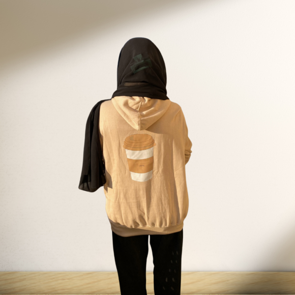 Caffiene & Daydream Aesthetic Beige Hoodie - Image 2