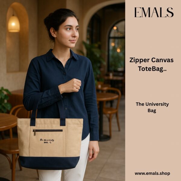 The University Bag Zipper Tote Bag