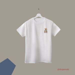 Teddy Bear aesthetic print white T-shirt