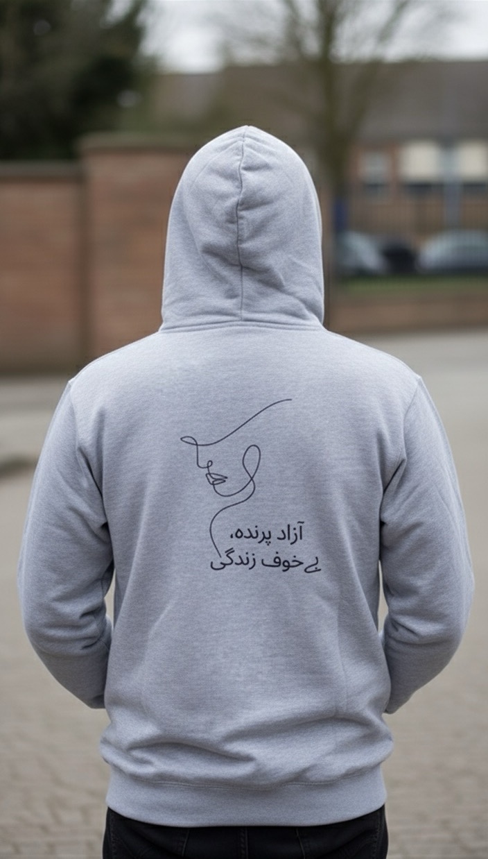 Azaad Parinda, be-khouf zindagi Grey Aesthetic Hoodie