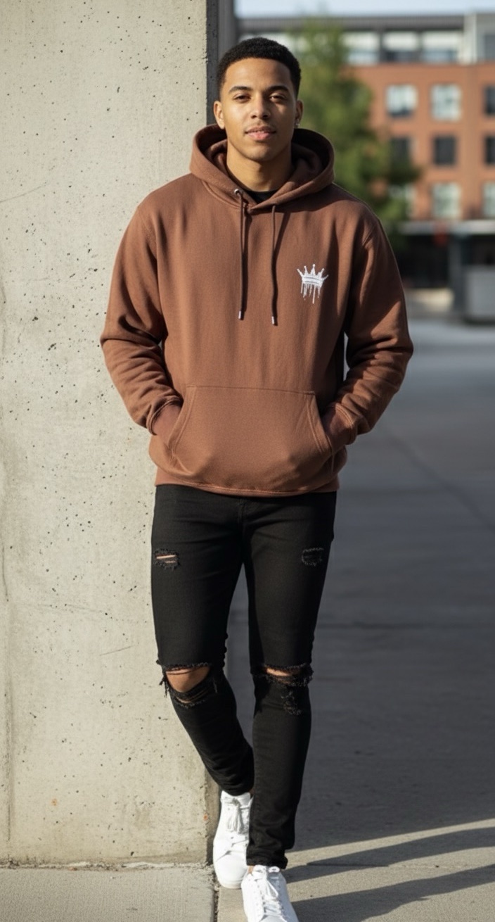 Nazar par bhi jaye, to dil-chaspi mat lena brown aesthetic hoodie