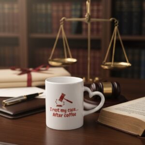 I Rest My Case… After Coffee Aesthetic White Ceremic Mug For Lawyers