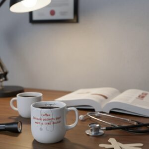 “Coffee… Because Patients Don’t Want a Tired Doctor" White Aesthetic Ceramic Mug For Doctors