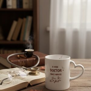 “A Wise Doctor Once Wrote…” Aesthetic White Ceramic mug for Doctors
