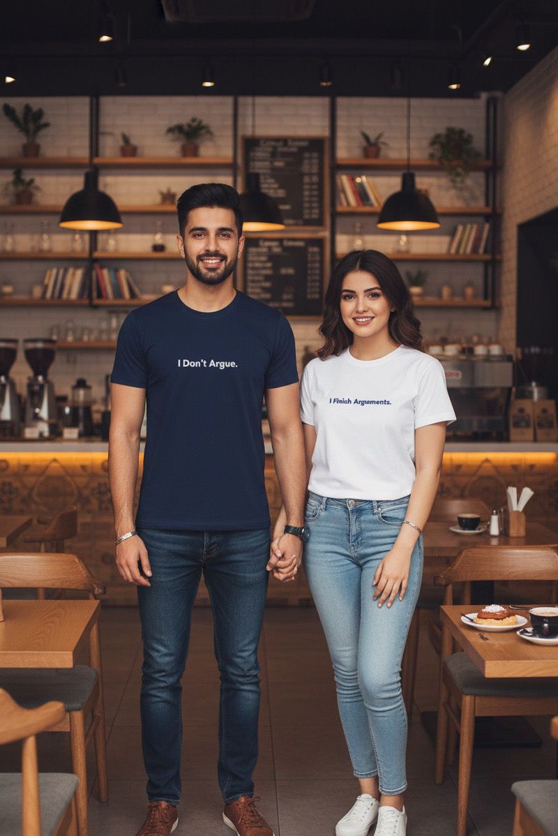 I Don't Argue, I finish Arguments Couple Matching T-shirt