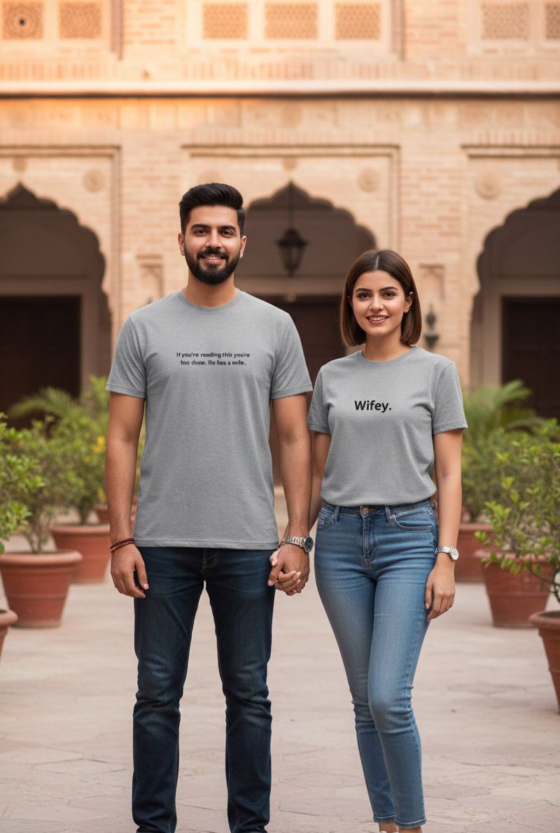 If you are reading this you are too close he has a wife, Wifey Couple Matching T-shirt