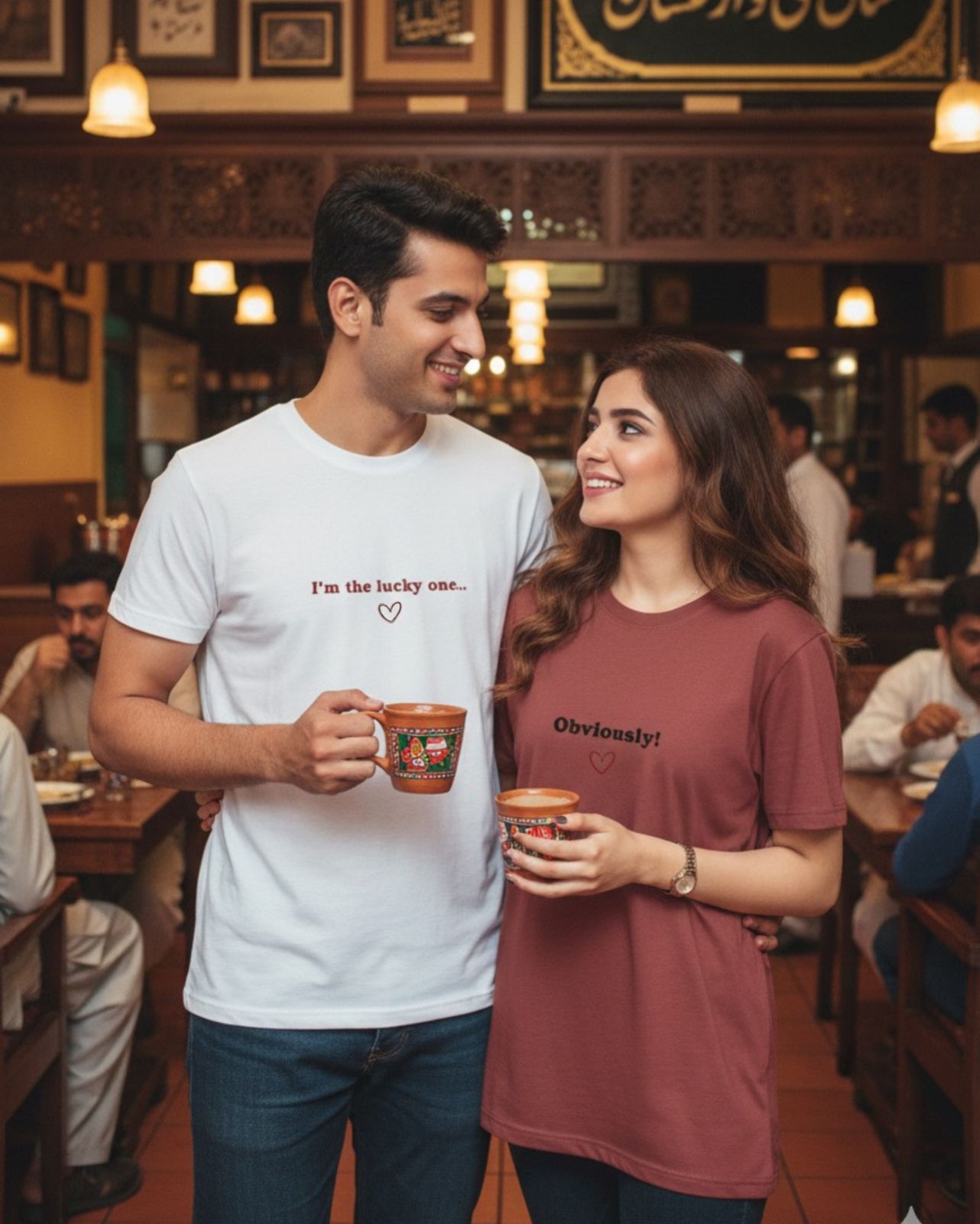 I'm the Lucky one, Obviously Couple Matching T-shirt - Valentine's Special